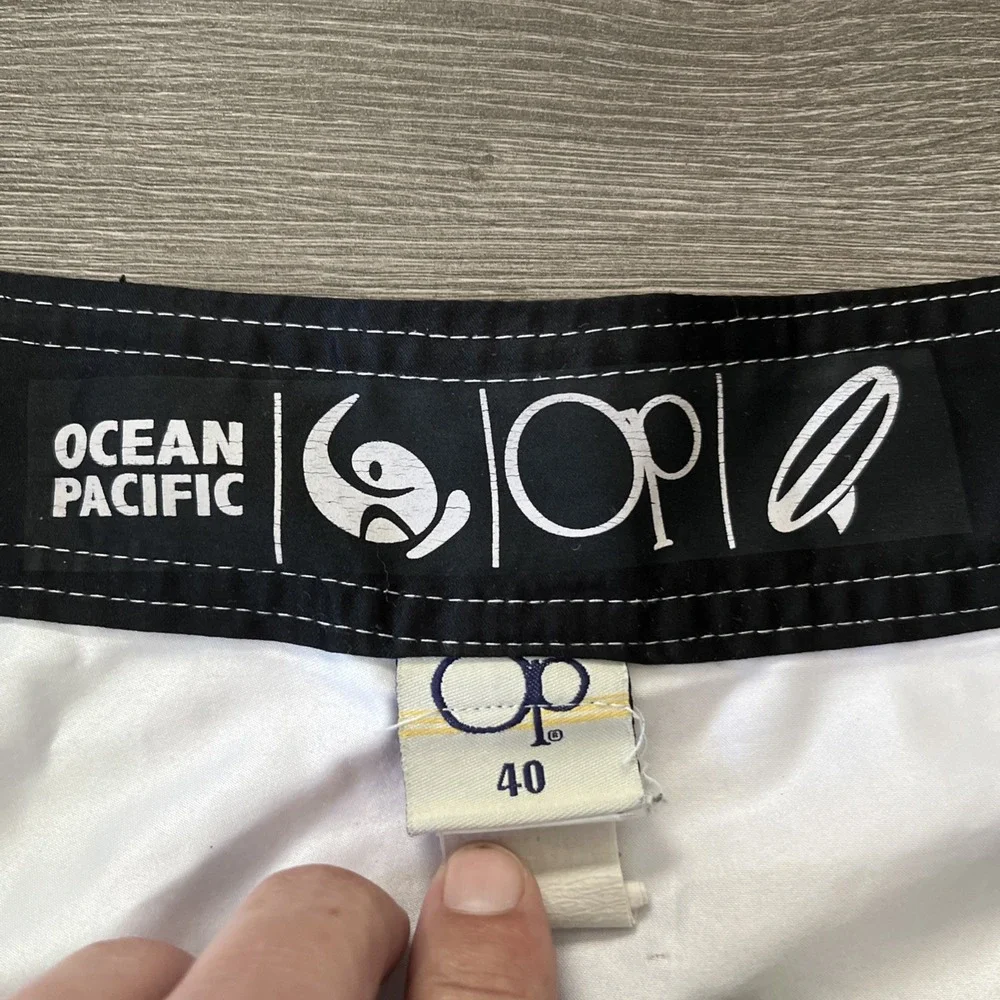OP Ocean Pacific Boardshorts Mens Sz 40 Red White Blue Stripes
